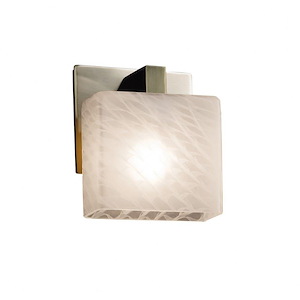 Fusion Modular - 1 Light ADA Bracket Wall Sconce with Rectangle Weave Glass Shade