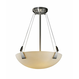 Fusion Tapered Clips - 3 Light Pendant with Round Bowl Opal Glass Shade - 1034991
