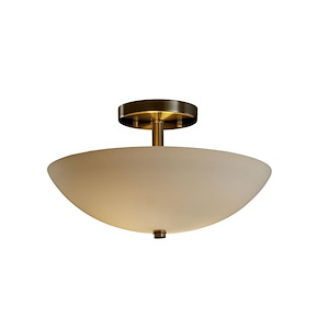 Fusion Ring - 2 Light Semi-Flush Mount with Round Bowl Opal Glass Shade - 1034998