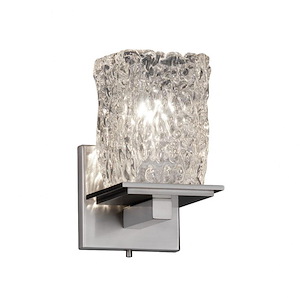 Veneto Luce Montana - 1 Light Wall Sconce with Square/Rippled Rim Clear Textured Venetian Glass - 1036280