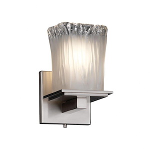 Veneto Luce Montana - 1 Light Wall Sconce with Square/Rippled Rim White Frosted Venetian Glass - 1036282
