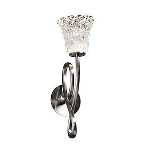 Veneto Luce Capellini - 1 Light Wall Sconce with Round Flared Lace Venetian Glass