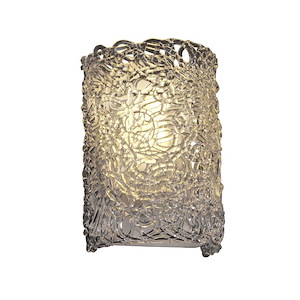 Veneto Luce Finials - 2 Light ADA Cylinder Wall Sconce with Lace Venetian Glass