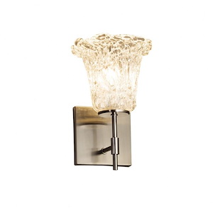 Veneto Luce Union - 1 Light Short Wall Sconce with Round Flared Lace Venetian Glass - 1035842