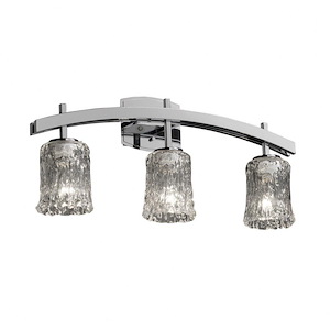 Veneto Luce Archway - 3 Light Bath Bar with Cylinder/Rippled Rim Clear Textured Venetian Glass - 1036239