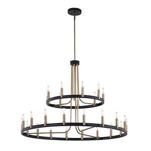 Clayton - 27 Light 2-Tier Chandelier In Minimalist Style-31 Inches Tall and 42 Inches Wide - 1309041
