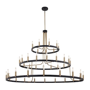 Clayton - 45 Light 3-Tier Chandelier In Minimalist Style-43.25 Inches Tall and 60 Inches Wide - 1309042