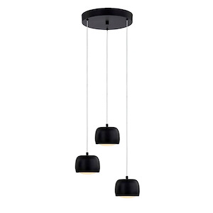 Frascati - 25W 3 LED Pendant In Minimalist Style-4 Inches Tall and 11.75 Inches Wide