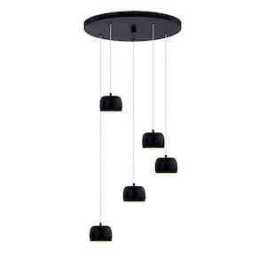 Frascati - 40W 5 LED Pendant In Minimalist Style-4 Inches Tall and 17.75 Inches Wide