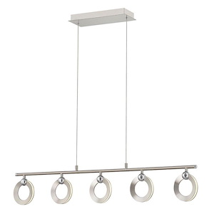 Hermosa - 28W 5 LED Chandelier In Minimalist Style-7.75 Inches Tall and 43.5 Inches Wide - 1298239