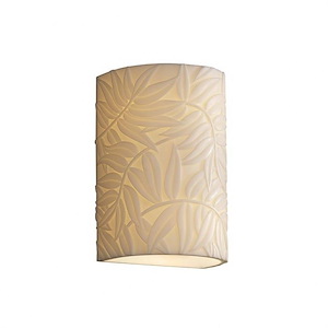 Porcelina - 10.5 Inch 13W 1 LED Small Cylinder Open Top and Bottom Outdoor Wall Sconce with Bamboo Faux Porcelain Shade - 1208302