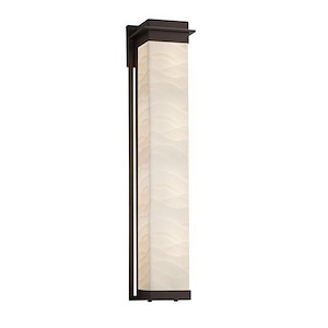 Porcelina Pacific - 36 Inch 22W 1 LED Outdoor Wall Sconce Rectangle with Waves Faux Porcelain Shade