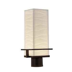 Porcelina Avalon - 16 Inch 9W 1 LED Outdoor Post Mount Rectangle with Waves Faux Porcelain Shade - 1035281