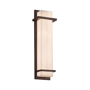 Porcelina Monolith - 20 Inch 18W 1 LED Outdoor Wall Sconce Rectangle with Waves Faux Porcelain Shade - 1035283