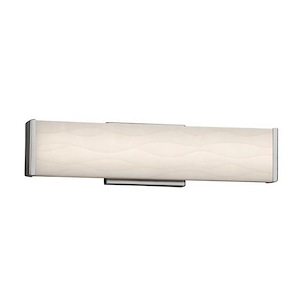 Porcelina Latitude - 18.5 Inch 18W LED ADA Linear Wall/Bath Vanity with Waves Faux Porcelain Shade