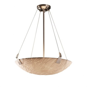 Porcelina Tapered Clips - 6 Light Pendant Round Bowl with Bamboo Faux Porcelain Shade - 1035360