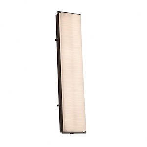 Porcelina Avalon - 36 Inch 32W 1 LED Outdoor Wall Sconce Rectangle with Waves Faux Porcelain Shade - 1035278