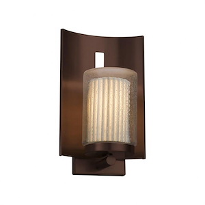 Limoges Embark - 1 Light Outdoor Wall Sconce with Pleats Flat Rim Cylinder Shade - 1035444