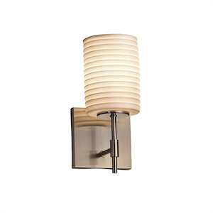 Limoges Union - 1 Light Short Wall Sconce with Sawtooth Flat Rim Cylinder Shade - 1035450