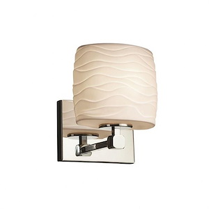 Limoges Tetra - 1 Light ADA Wall Sconce with Waves Oval Shade