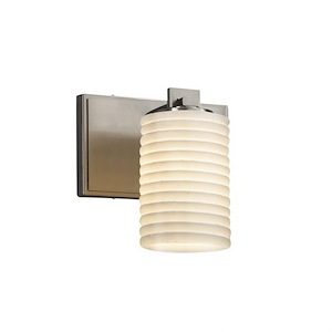 Limoges Era - 1 Light Wall Sconce with Sawtooth Flat Rim Cylinder Shade