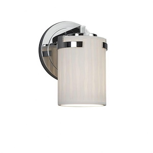 Limoges Atlas - 1 Light Wall Sconce with Waterfall Flat Rim Cylinder Shade