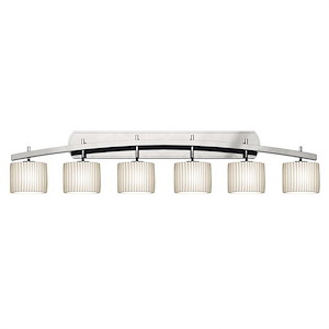 Limoges Archway - 6 Light Bath Bar with Pleats Oval Shade - 1035511