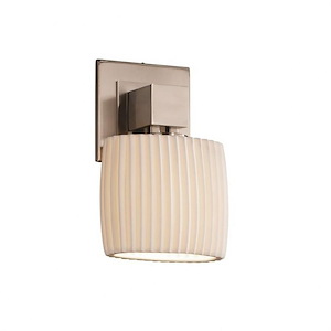 Limoges Aero - 1 Light No Arms ADA Wall Sconce with Pleats Oval Shade