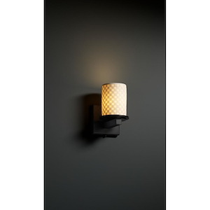 Limoges Dakota - 1 Light Wall Sconce with Bamboo Flat Rim Cylinder Shade