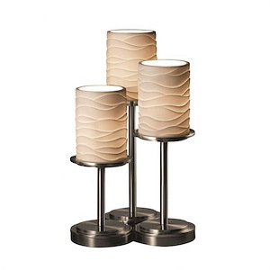Limoges Dakota - 3 Light Table Lamp with Sawtooth Flat Rim Cylinder Shade