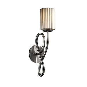 Limoges Capellini - 1 Light Wall Sconce with Pleats Flat Rim Cylinder Shade