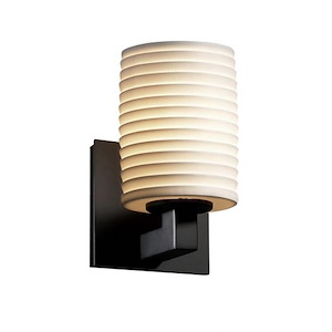 Limoges Modular - 1 Light Wall Sconce with Sawtooth Flat Rim Cylinder Shade