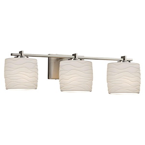 Limoges Era - 3 Light Bath Bar with Waves Oval Shade - 1035465