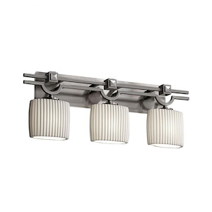 Limoges Argyle - 3 Light Bath Bar with Pleats Oval Shade