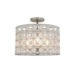 Prado - 3 Light Semi-Flush Mount In Coastal Style-14 Inches Tall and 17 Inches Wide