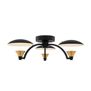Redding - 17W LED Semi-Flush Mount In Mid-Century Modern Style-6 Inches Tall and 19 Inches Wide - 1294854