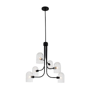 Cupola - 6 Light Chandelier In Industrial Style-37 Inches Tall and 27 Inches Wide