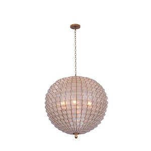 Samal - 6 Light Pendant In Art Deco Style-28 Inches Tall and 25 Inches Wide