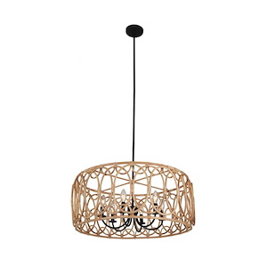 Tablas - 6 Light Pendant-21 Inches Tall and 28 Inches Wide