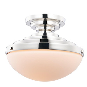 Pasos - 1 Light Flush Mount In Art Deco Style-8 Inches Tall and 10 Inches Wide