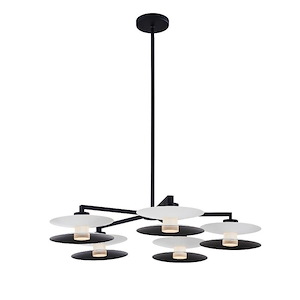 Fresno - 25W 5 LED Chandelier In Contemporary Style-14 Inches Tall and 28 Inches Wide