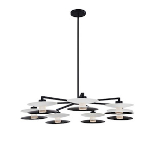 Fresno - 35W 7 LED Chandelier In Contemporary Style-14 Inches Tall and 34 Inches Wide