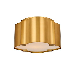 Lotus - 1 Light Flush Mount In Art Deco Style-6 Inches Tall and 10 Inches Wide