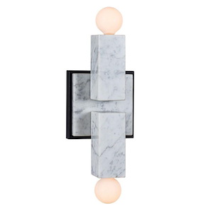 Quadra - 2 Light Wall Sconce In Mid-Century Modern Style-15 Inches Tall and 5 Inches Wide