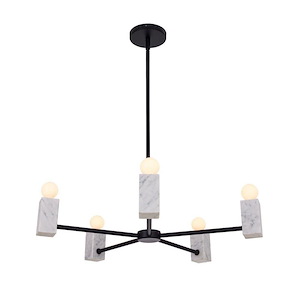 Quadra - 5 Light Pendant In Mid-Century Modern Style-11 Inches Tall and 26 Inches Wide - 1294862