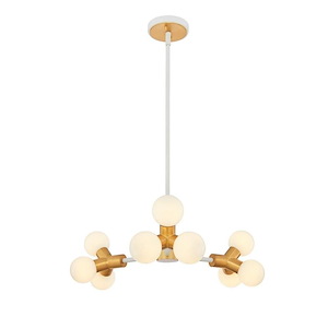 Tres - 81W 9 LED Chandelier In Modern Style-6.5 Inches Tall and 22 Inches Wide - 1294987