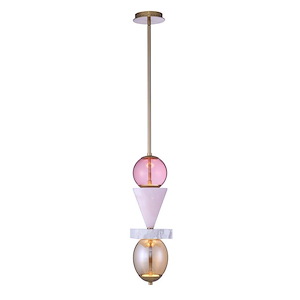 Demi - 10W LED Mini Pendant In Art Deco Style-24 Inches Tall and 6.25 Inches Wide - 1330467