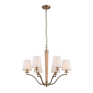 Curva - 6 Light Chandelier-23 Inches Tall and 27 Inches Wide - 1294908