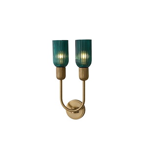 Verde - 2 Light Wall Sconce In Art Deco Style-15 Inches Tall and 10 Inches Wide - 1295006