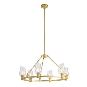 Calabria - 6 Light Round Chandelier-58 Inches Tall and 32 Inches Wide - 1147569